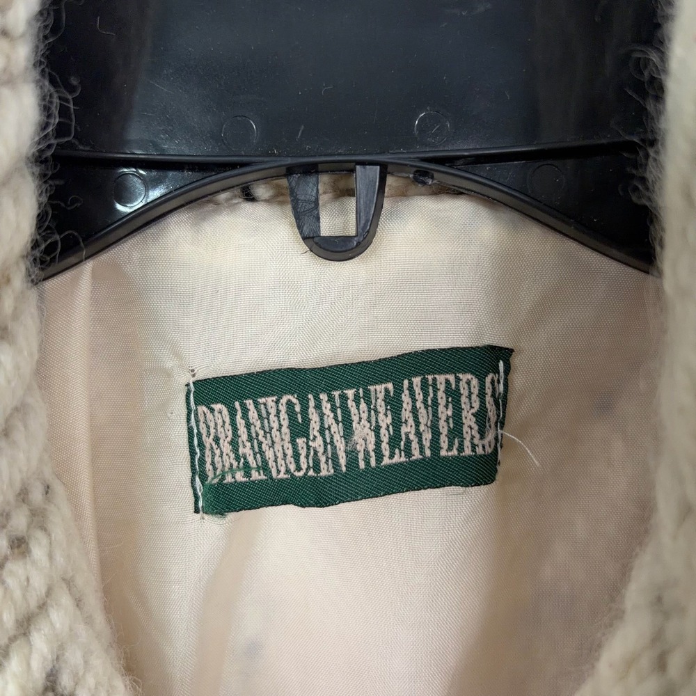 Branigan Weavers Jacket Womens XL Cream Geometric Wool Zip Up Irish Cottagecore - Picture 2 of 9